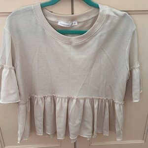 Altar'd State Soft Beige Waffle Knit Top